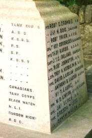 Detail of James H Doig from Stow War Memorial.